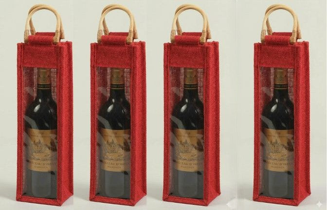 Single Bottle Laminated Bag with front PVC- Set of 4