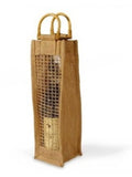 100% jutelam natural fabric with print 1 color 1 side with tape rope handle & jute net window