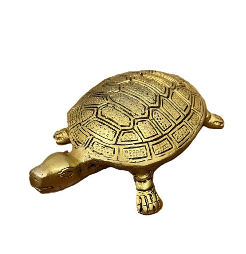 Brass Handicraft Tortoise for Home Décor & Vastu | Feng Shui Turtle Symbol of Wealth, Longevity & Prosperity | Solid Brass Decorative Figurine for Living Room, Office, Temple & Gift