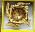 Handcrafted Brass 4-Corner Diya (Deepak) for Puja & Festive Decor | Traditional Indian Oil Lamp for Diwali, Temple, Prayer Room & Home Decor | Solid Brass Handmade Puja Diya