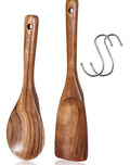 Premium Natural Wooden Cooking & Serving Utensils Set – Durable Eco-Friendly Kitchen Tools for Cooking, Stirring, Serving & Mixing – Non-Scratch Wooden Kitchen Utensils for Nonstick Cookware