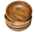 Wooden Salad Bowl Set – Set of 4 | Natural Wood Serving Bowls for Salad, Fruit & Snacks | Rustic Kitchen & Dining Tableware | Durable, Eco-Friendly Wooden Bowls for Everyday Use