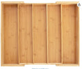 Wooden Desk Drawer Organizer – Bamboo Wood Organizer Tray with Adjustable Compartments | Expandable Desk Organizer for Office Supplies, Cutlery, Makeup & Drawer Storage | Eco-Friendly Desktop Organization