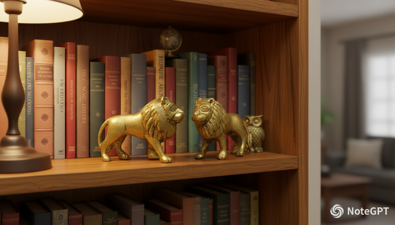 Handcrafted Brass Lion Statue Set of 2 – Large Decorative Lion Figurines | Vintage Indian Brass Handicraft | Royal Home Décor for Living Room, Office, Entrance & Table Display