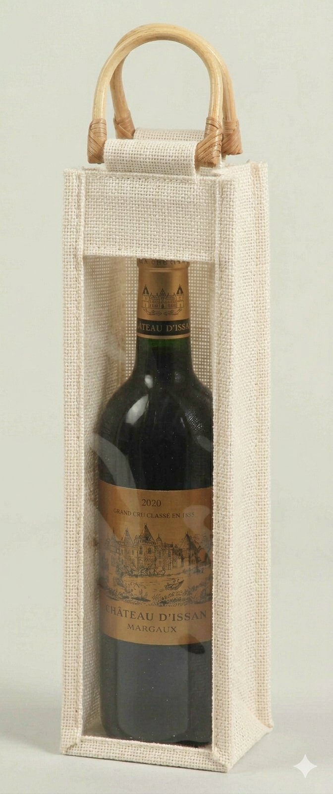 Reusable Burlap Wine Bag Gift Tote – 100% Natural Biodegradable Eco-Friendly Bottle Bag | Durable Organic Jute Wine Carrier for Wine, Champagne, Liquor | Sustainable Packaging- PACK OF 4- WHITE